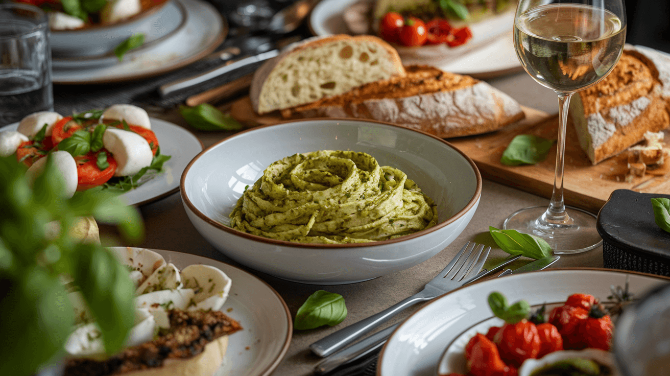 What is Traditionally Served with Pesto Pasta?