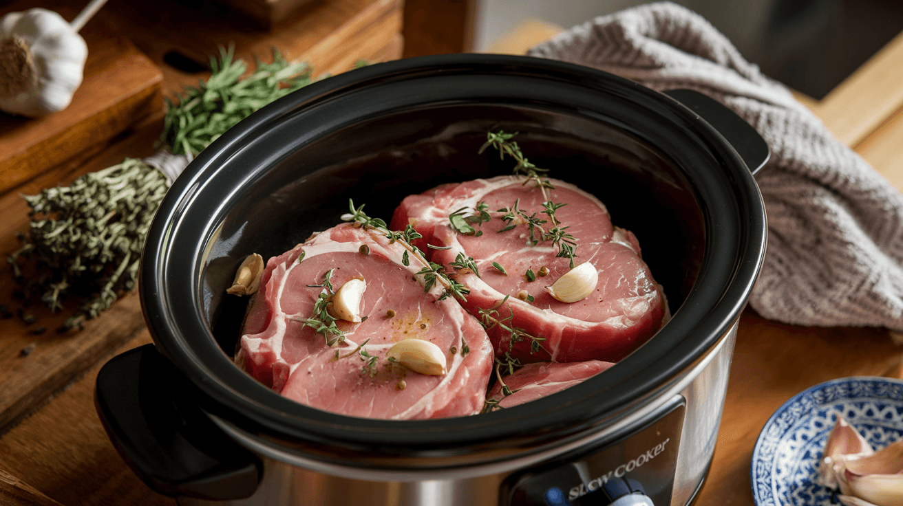 Can I put raw pork in a slow cooker?