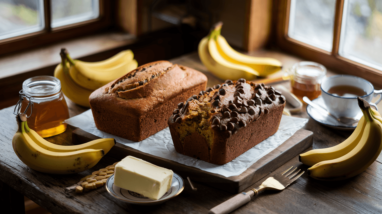 2 Banana Bread Recipes: Classic and Chocolate Chip Loaves